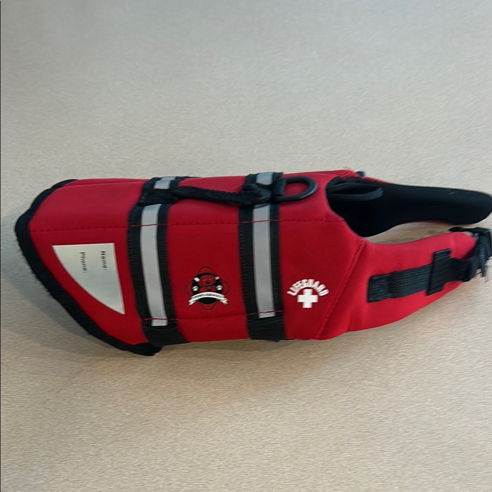 Red Dog Life Jacket with Reflective Straps
